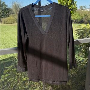 Sanctuary Black sheer knit V-Neck Sweater